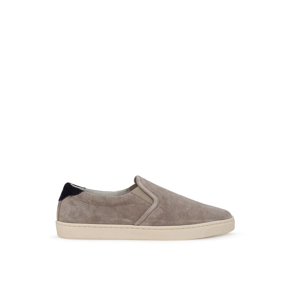 Beige Leather Sneaker-Brunello Cucinelli-LabelTerrace.com