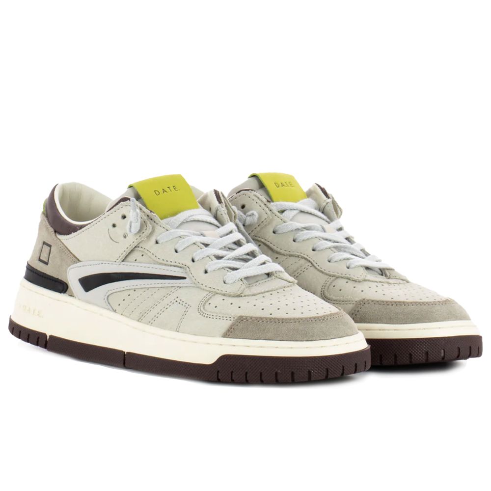 Beige Leather Sneaker-D.A.T.E-LabelTerrace.com