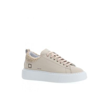 Beige Leather Sneaker-D.A.T.E-LabelTerrace.com