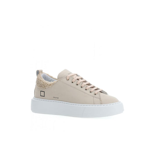 Beige Leather Sneaker-D.A.T.E-LabelTerrace.com