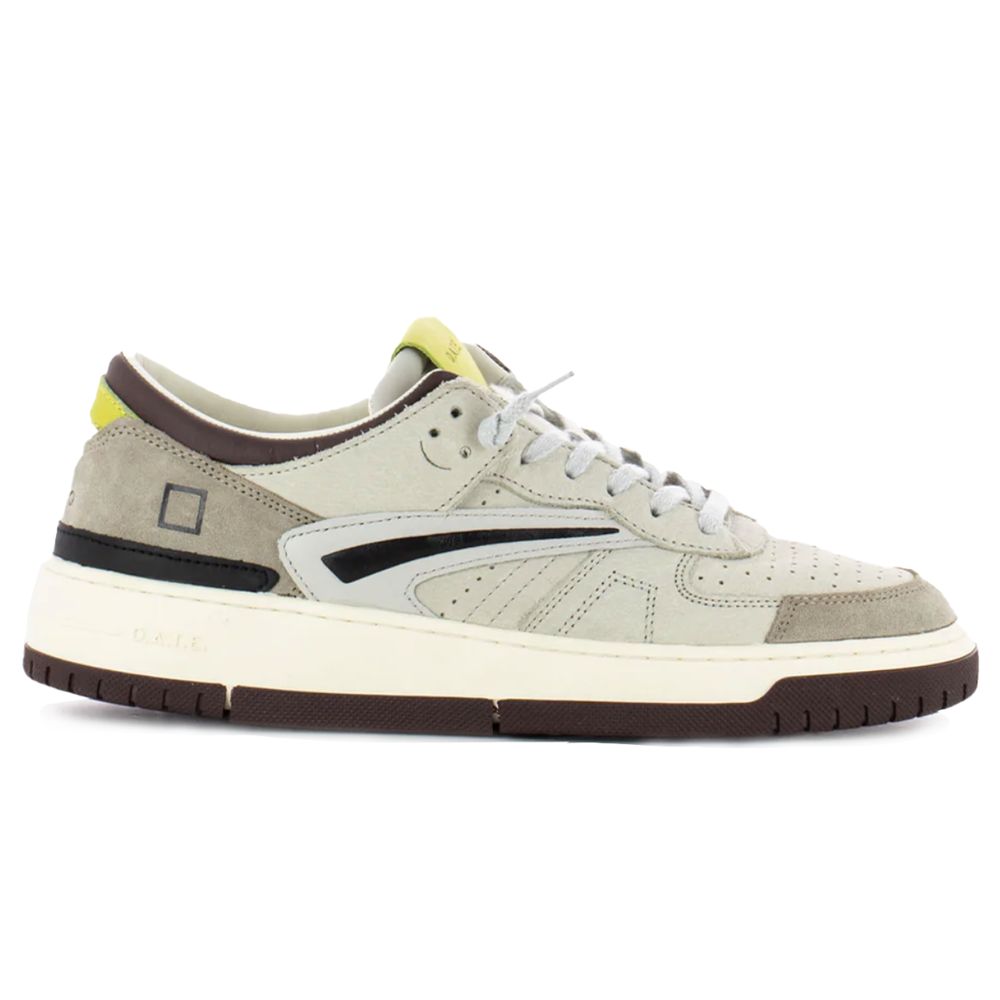 Beige Leather Sneaker-D.A.T.E-LabelTerrace.com