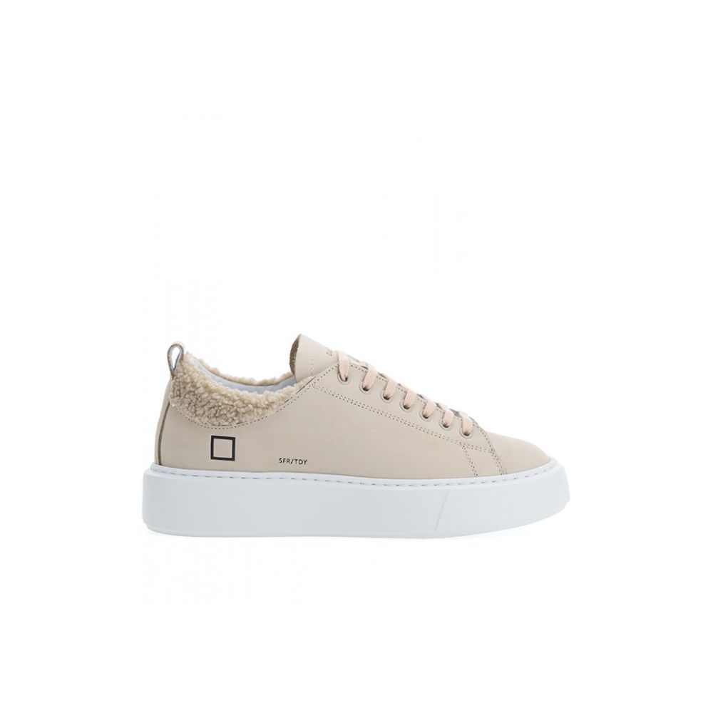 Beige Leather Sneaker-D.A.T.E-LabelTerrace.com