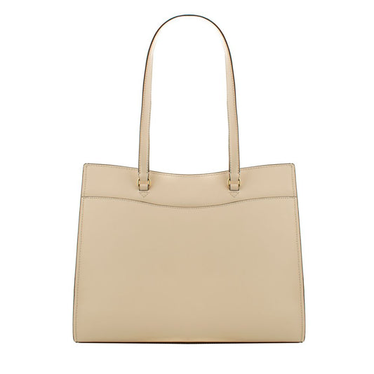 Beige Leather Tote Bag