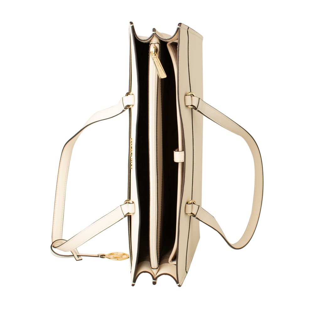 Beige Leather Tote Bag