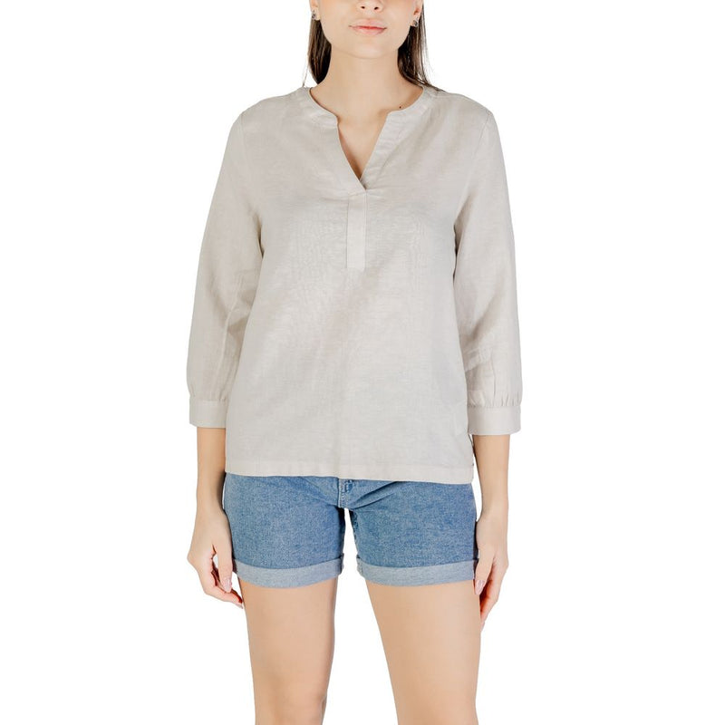 Beige Linen Blouse-Street One-LabelTerrace.com