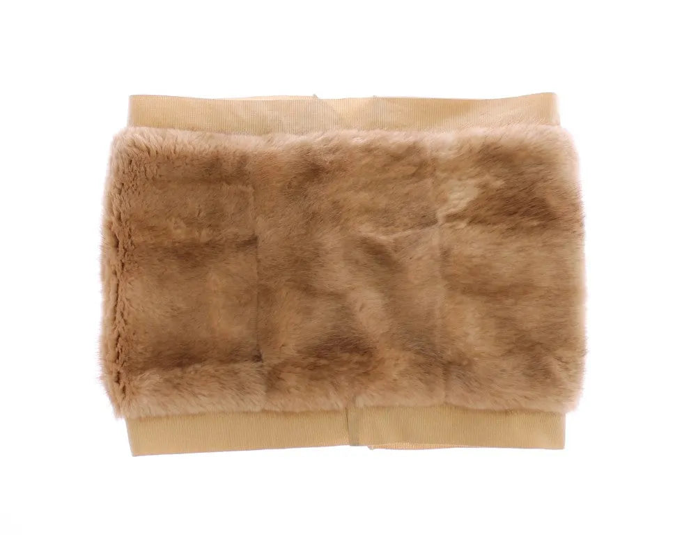 Beige MINK Fur Scarf Foulard Neck Wrap-Dolce & Gabbana-LabelTerrace.com