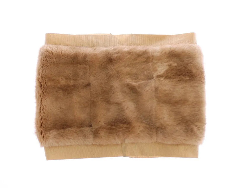 Beige MINK Fur Scarf Foulard Neck Wrap-Dolce & Gabbana-LabelTerrace.com