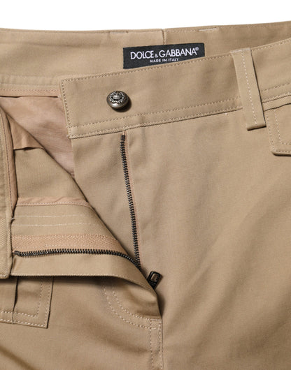 Beige Mid Waist Cargo Tapered Pants-Dolce & Gabbana-LabelTerrace.com