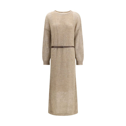 Beige Mohair Casual Dress