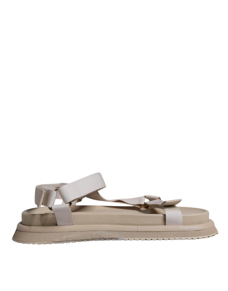 Beige Nappa Devotion Strap Men Sandals Shoes-Dolce & Gabbana-LabelTerrace.com