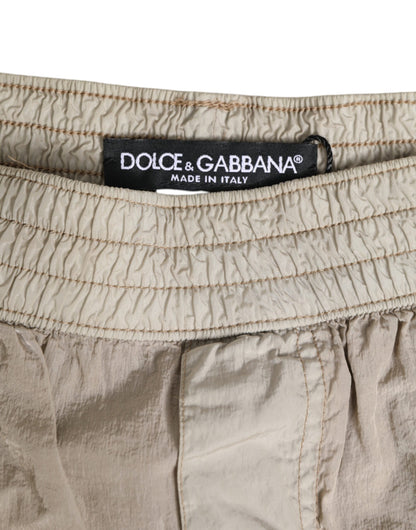 Beige Nylon Beachwear Men Boxer Short Swimwear-Dolce & Gabbana-LabelTerrace.com
