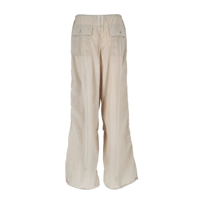 Beige Nylon Women's High-Waisted Trouser-Hinnominate-LabelTerrace.com