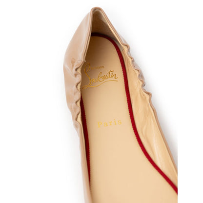Beige Patent Leather Ballet Flat-Christian Louboutin-LabelTerrace.com