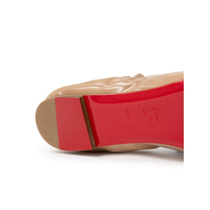 Beige Patent Leather Ballet Flat-Christian Louboutin-LabelTerrace.com