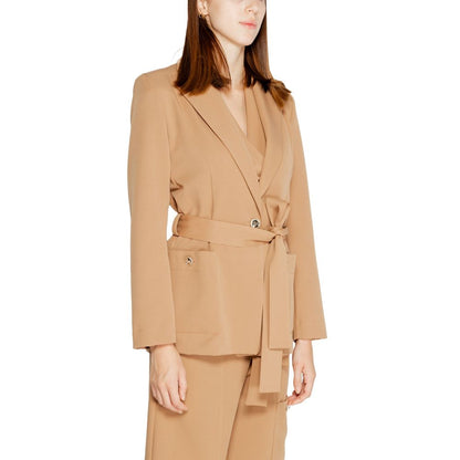 Beige Polyester Blazer