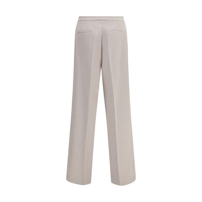 Beige Polyester Casual Pants