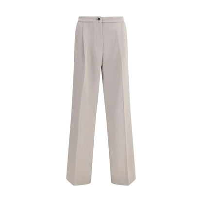 Beige Polyester Casual Pants