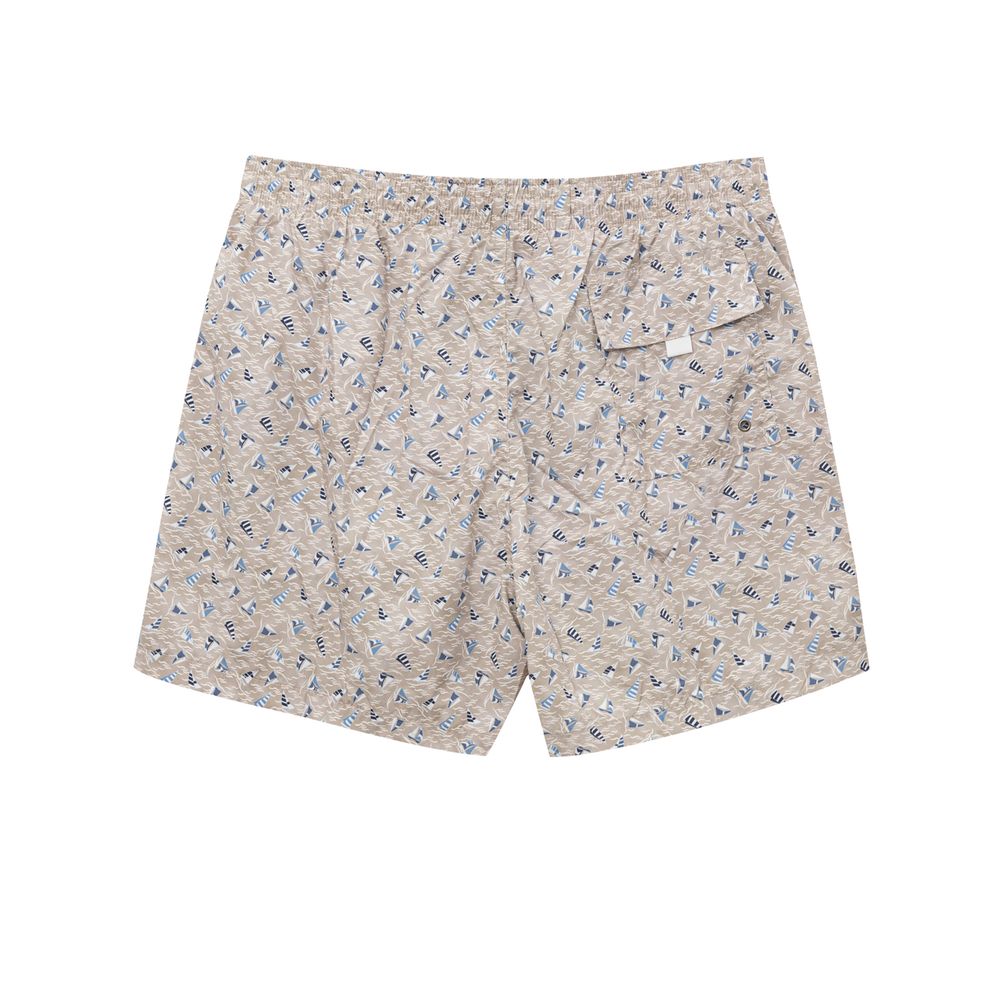 Beige Polyester Swim Short-Canali-LabelTerrace.com