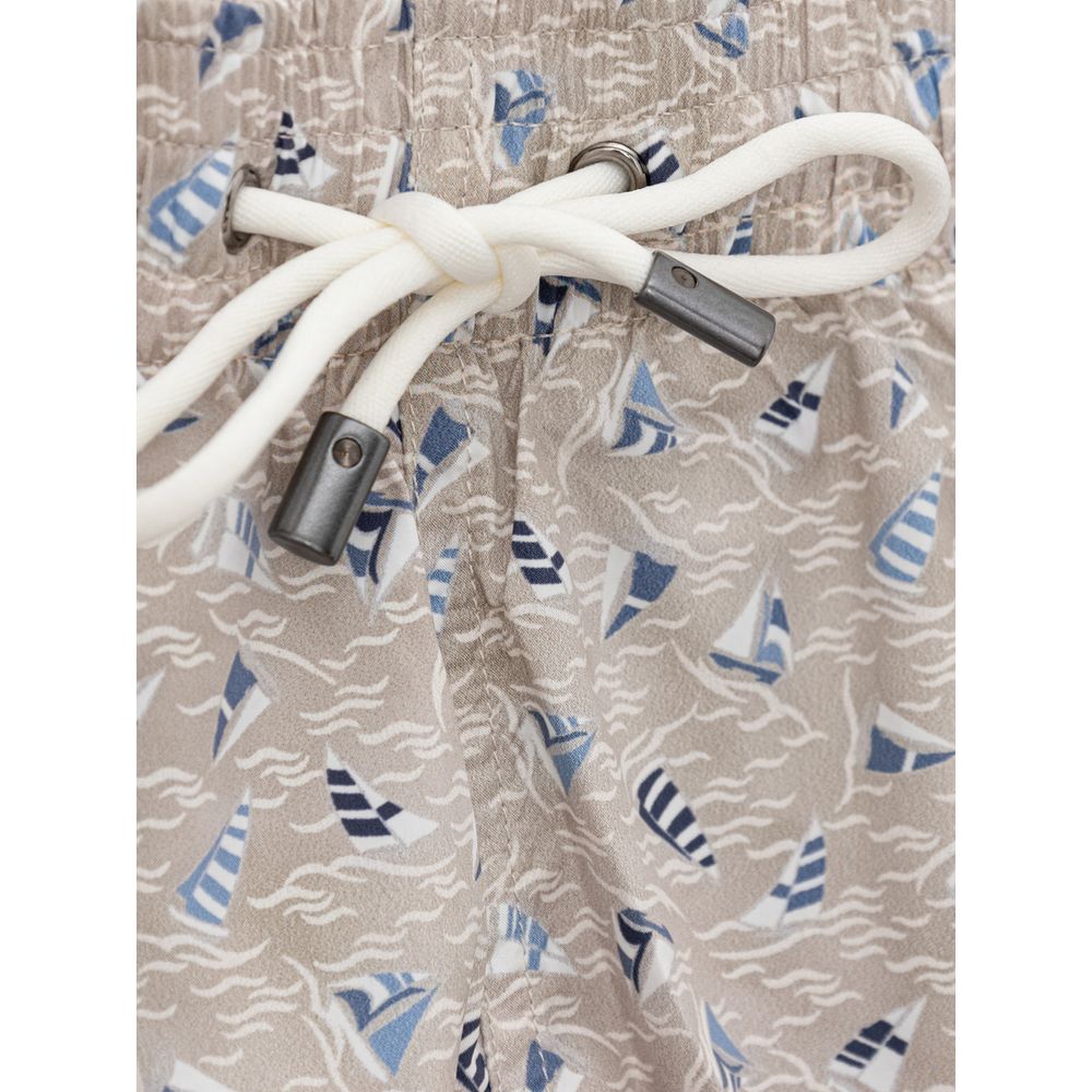 Beige Polyester Swim Short-Canali-LabelTerrace.com