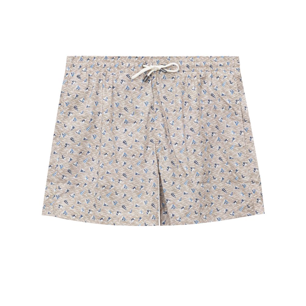 Beige Polyester Swim Short-Canali-LabelTerrace.com