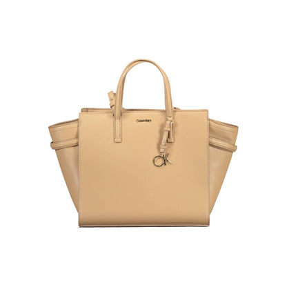 Beige Polyester Women Handbag-Calvin Klein-LabelTerrace.com