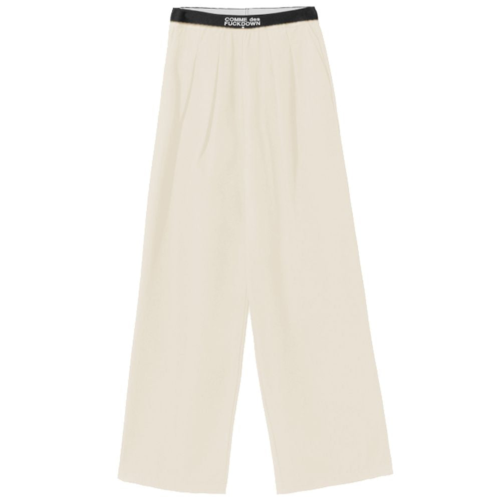 Beige Polyester Women Palazzo Trousers-Comme Des Fuckdown-LabelTerrace.com