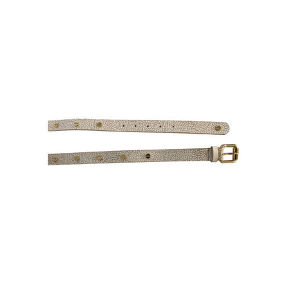 Beige Polyvinyl Women's Belt