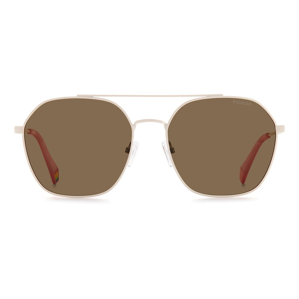 Beige Stainless Steel Sunglasses-Polaroid-LabelTerrace.com