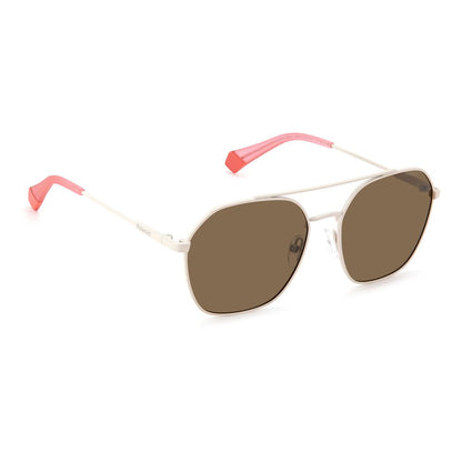 Beige Stainless Steel Sunglasses-Polaroid-LabelTerrace.com