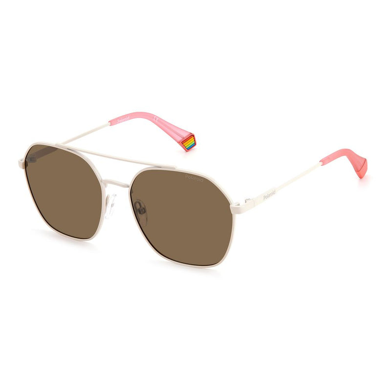 Beige Stainless Steel Sunglasses-Polaroid-LabelTerrace.com