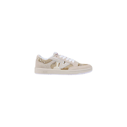 Beige Suede Leather Low Top Sneakers