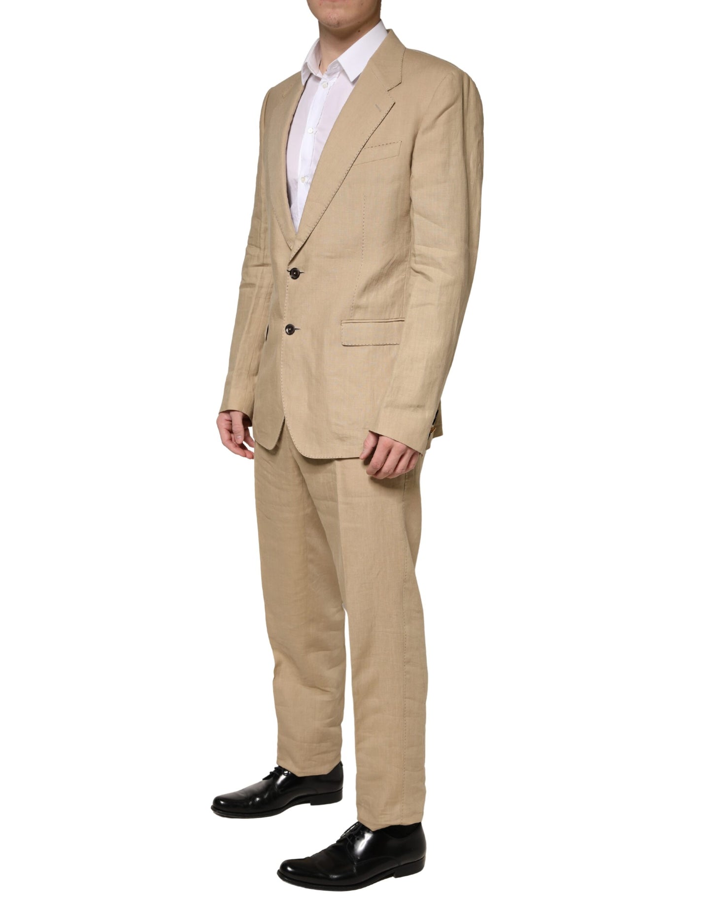 Beige TAORMINA Single Breasted Formal 2 Piece Suit