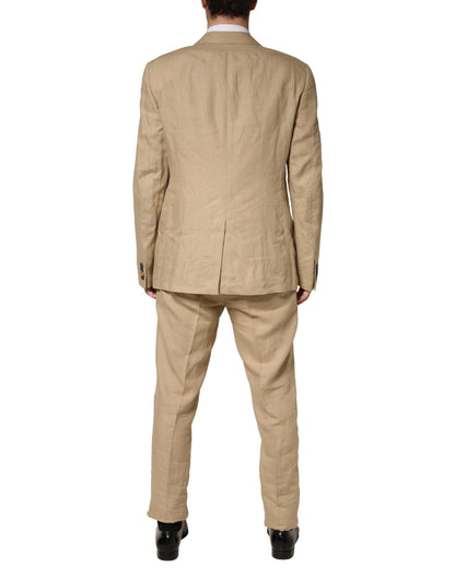 Beige TAORMINA Single Breasted Formal 2 Piece Suit