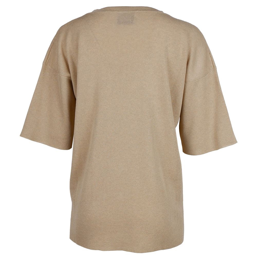 Beige Viscose Sweater-Alpha Studio-LabelTerrace.com
