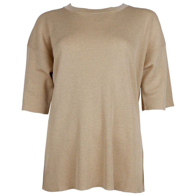Beige Viscose Sweater-Alpha Studio-LabelTerrace.com