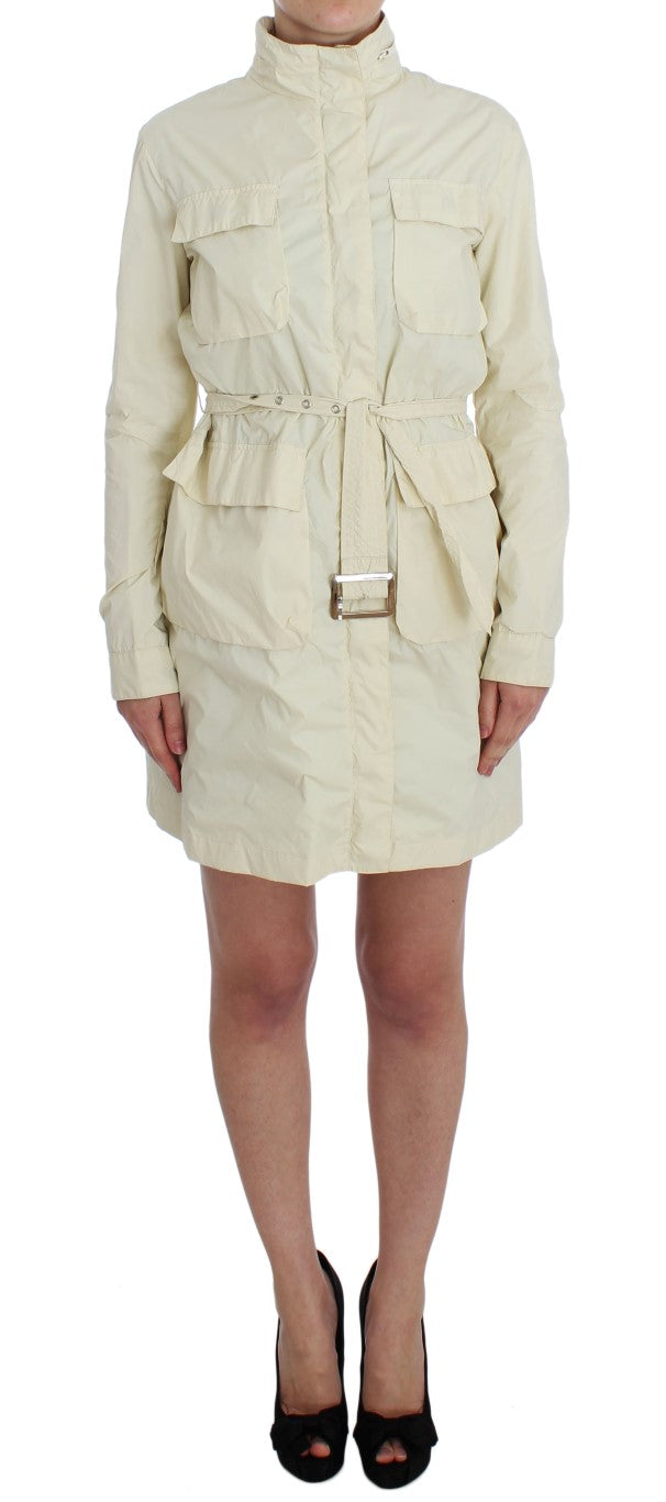 Beige Weather Proof Trench Jacket Coat-P.A.R.O.S.H.-LabelTerrace.com