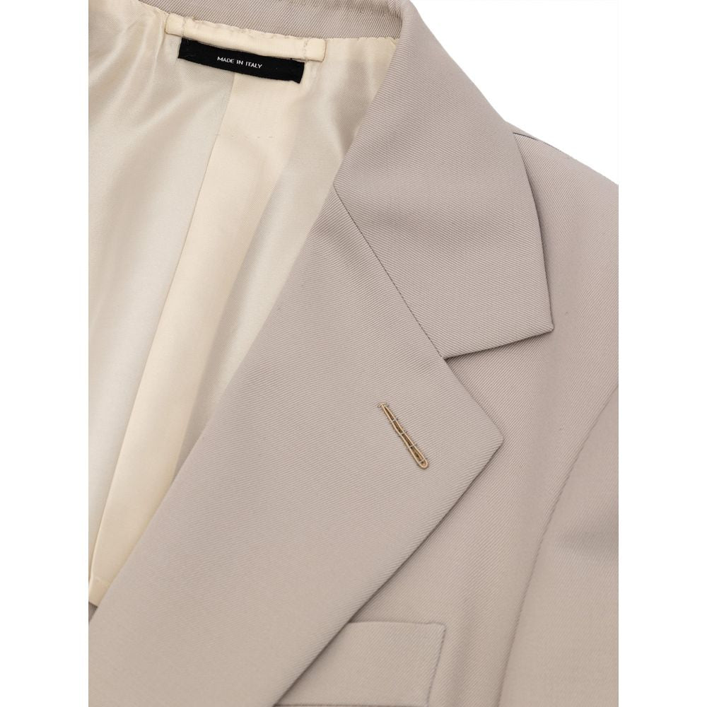 Beige Wool Blazer-Tom Ford-LabelTerrace.com