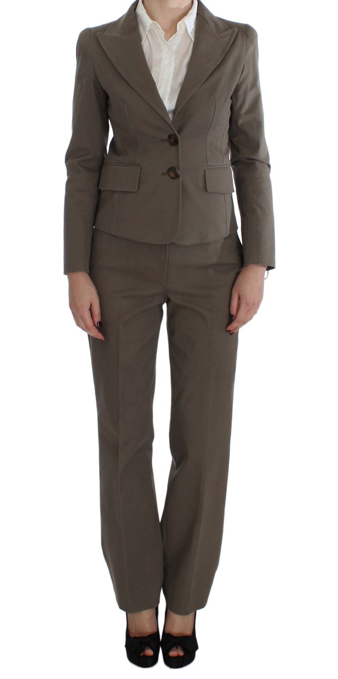 Beige Wool Cotton Suit-BENCIVENGA-LabelTerrace.com