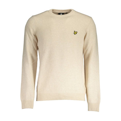 Beige Wool Men Sweater