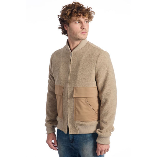 Beige Wool Men Jacket-Roberto Pepe Luxury-LabelTerrace.com