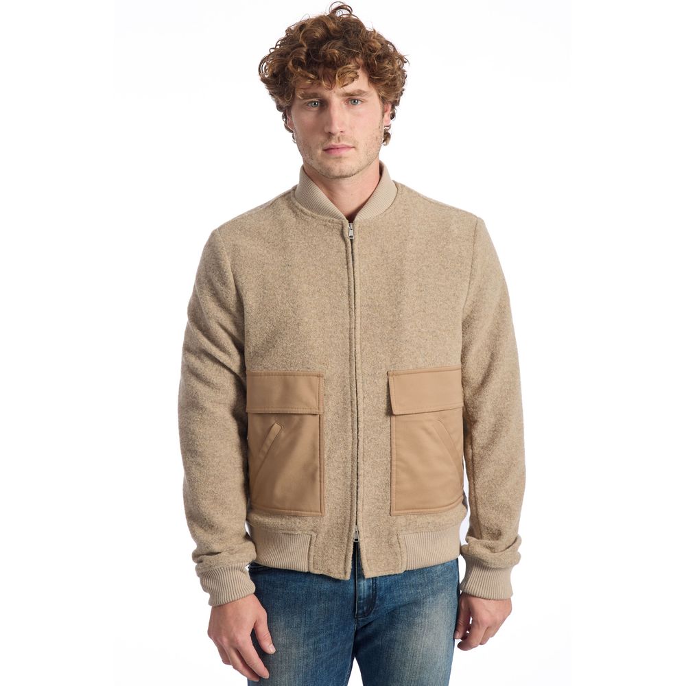 Beige Wool Men Jacket-Roberto Pepe Luxury-LabelTerrace.com