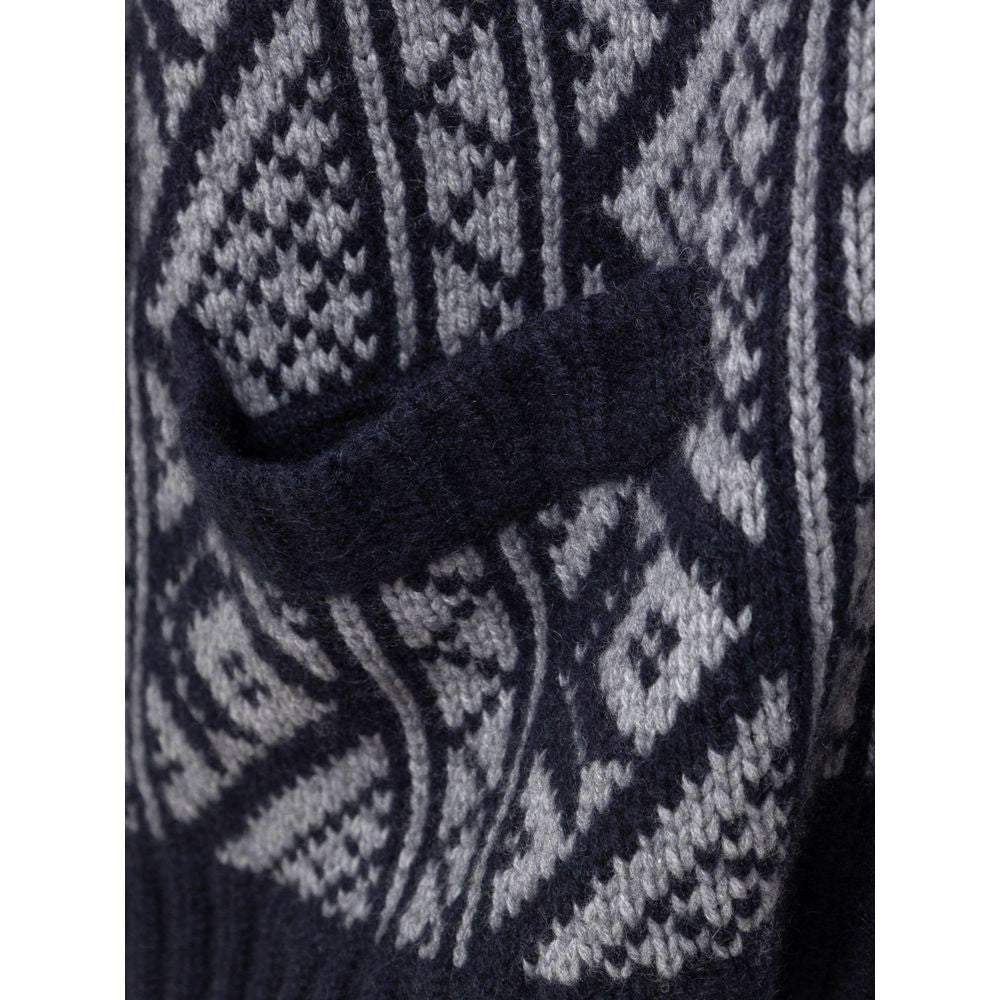 Bicolor Cashmere Cardigan-Cruciani-LabelTerrace.com