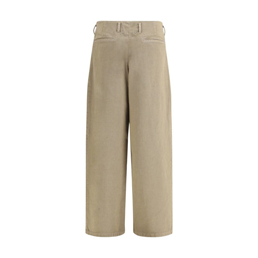 Bicolor Cotton Casual Pants