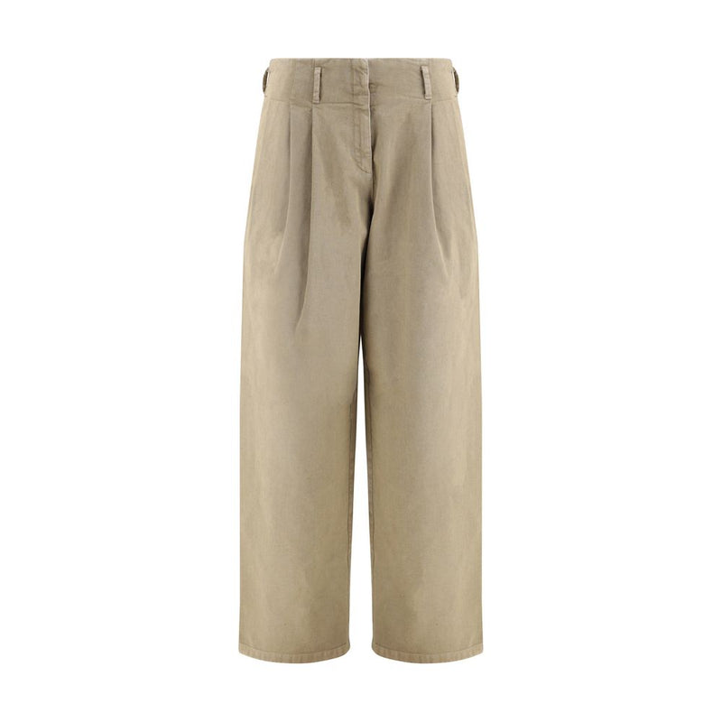 Bicolor Cotton Casual Pants