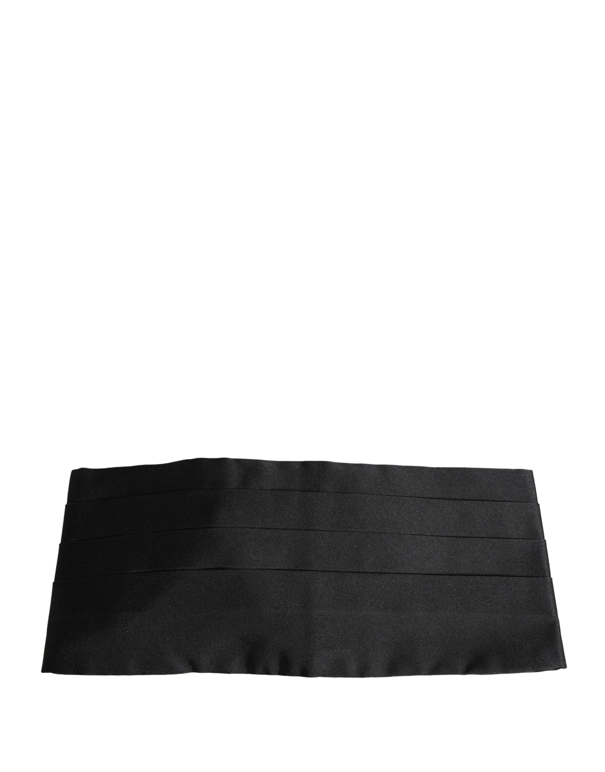 Black 100% Silk Wide Belt Waist Cummerbund
