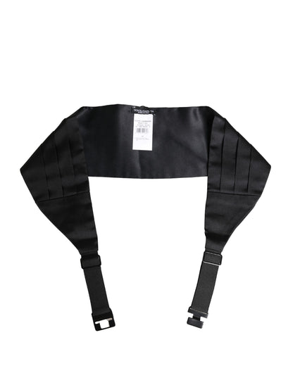 Black 100% Silk Wide Belt Waist Cummerbund