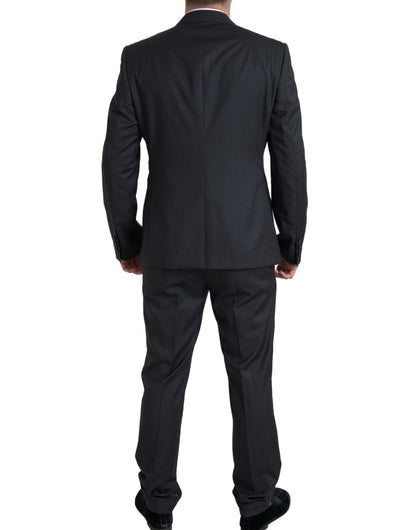 Black 2 Piece Single Breasted MARTINI Suit-Dolce & Gabbana-LabelTerrace.com