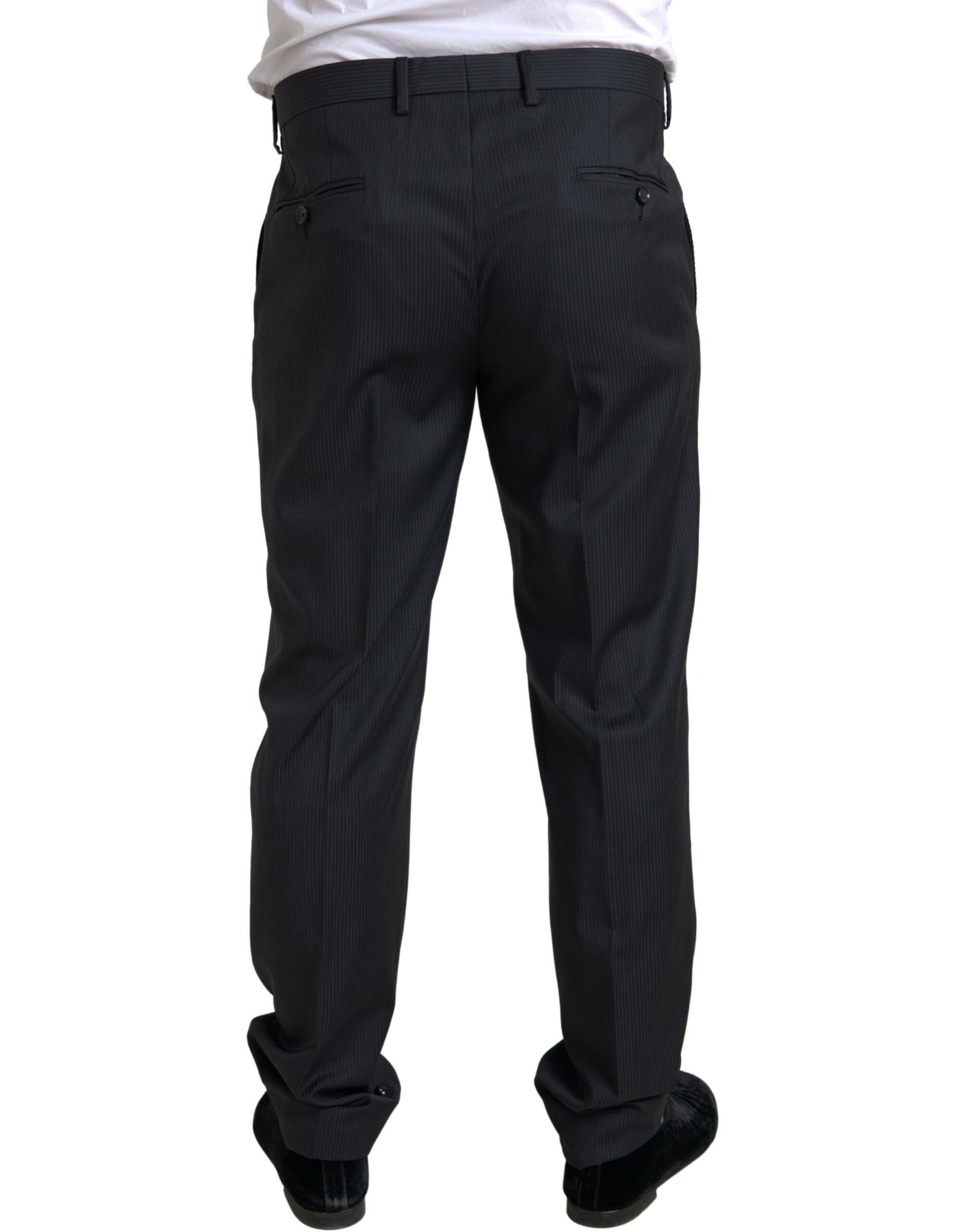 Black 2 Piece Single Breasted MARTINI Suit-Dolce & Gabbana-LabelTerrace.com