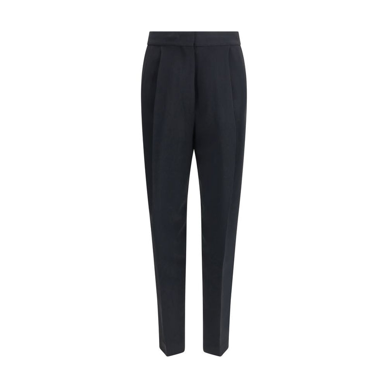 Black Acetate Casual Pants