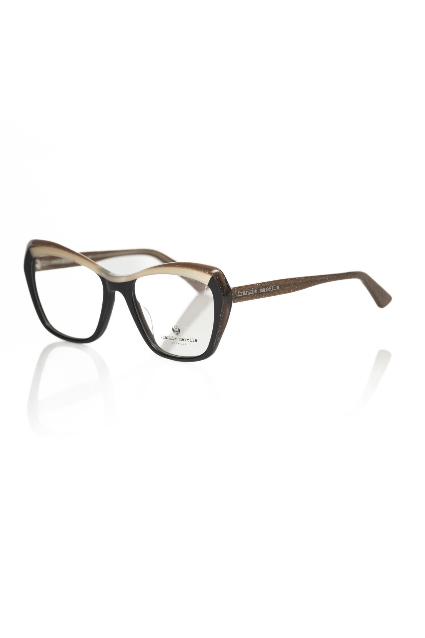 Black Acetate Women's Eyeglass Frame-Frankie Morello-LabelTerrace.com